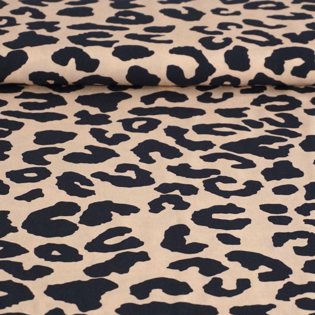 Viskose Druck Leo Animalprint schwarz dunkelbeige